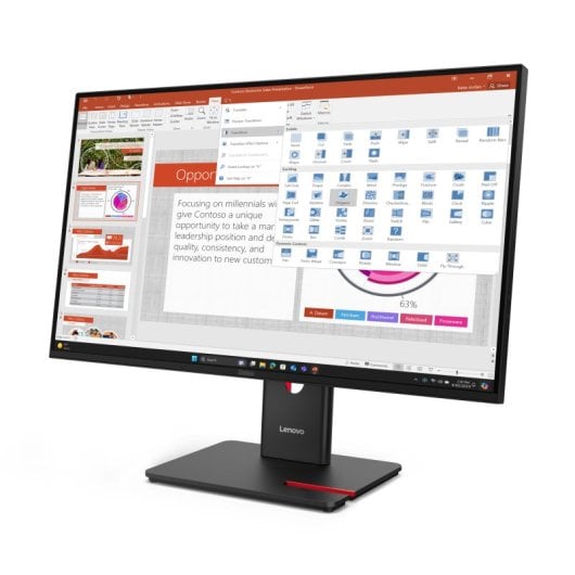Monitor Lenovo ThinkVision T27-40 27" FullHD 120Hz LED USB 3.2 VESA Regolazione altezza Nero