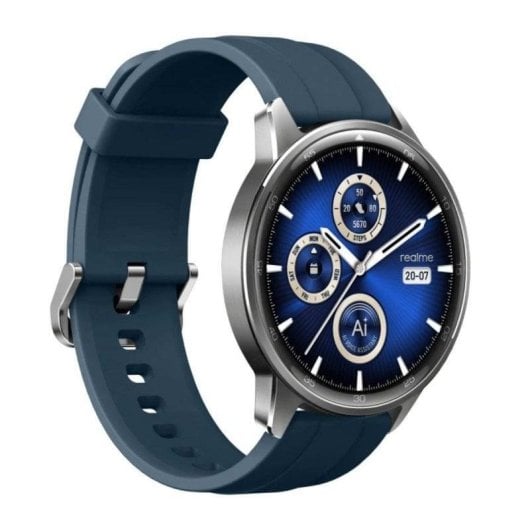 Realme Watch S2 Bluetooth 46,5mm AMOLED Argento Correa Blu M IP68 SpO2 Cardiofrequenzimetro