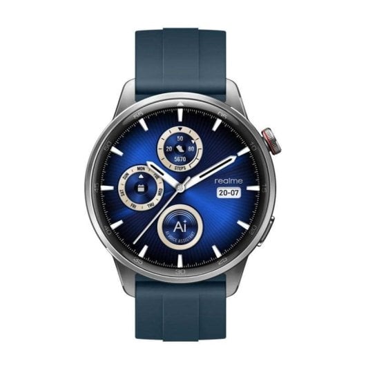 Realme Watch S2 Bluetooth 46,5mm AMOLED Argento Correa Blu M IP68 SpO2 Cardiofrequenzimetro