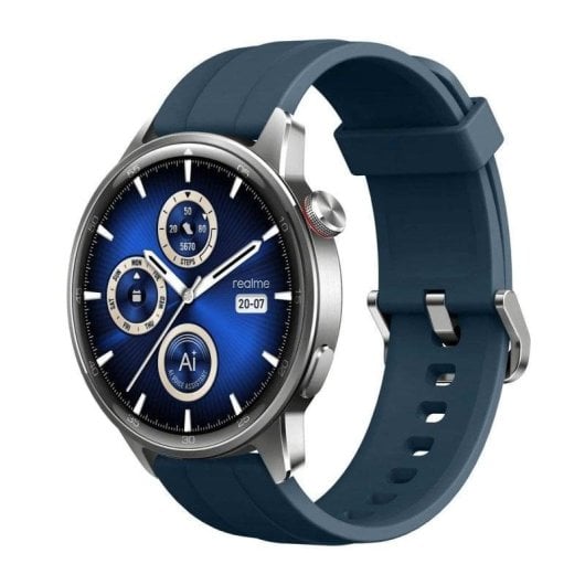 Realme Watch S2 Bluetooth 46,5mm AMOLED Argento Correa Blu M IP68 SpO2 Cardiofrequenzimetro