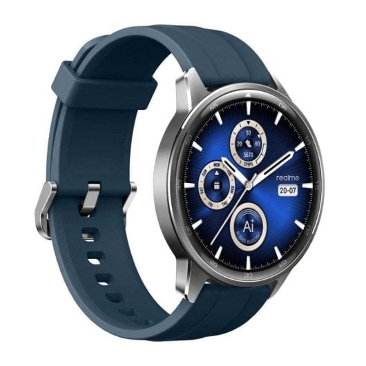 Realme Watch S2 Bluetooth 46,5mm AMOLED Argento Correa Blu M IP68 SpO2 Cardiofrequenzimetro