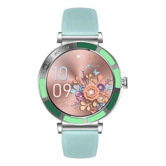 Trevi IP67 Bluetooth 5.0 41mm IPS Vert Métal Étanche Pulsomètre Tensiomètre Haut-parleur