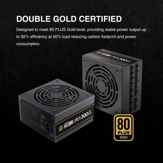 Alimentation Gamdias 1300 W, certification haute efficacité, refroidissement silencieux HELIOS P2-1300G