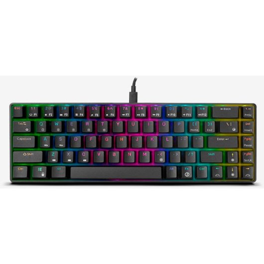 Teclado tático OZONE Mini 65% RGB com switches Bluetooth e switches Outemu vermelhos (EUA)