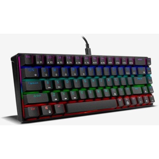 Teclado tático OZONE Mini 65% RGB com switches Bluetooth e switches Outemu vermelhos (EUA)