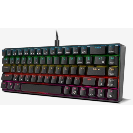 Teclado tático OZONE Mini 65% RGB com switches Bluetooth e switches Outemu vermelhos (EUA)