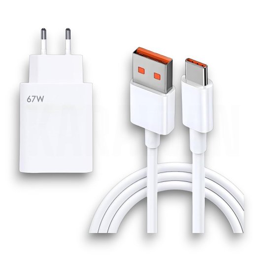Cargador USB-C Karawan 67W Turbo con Cable PD QC Protección Inteligente