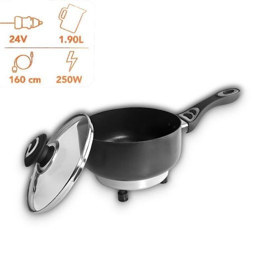 Olla eléctrica Karawan 24V 250W con tapa cable 160cm para camión fusible 20A