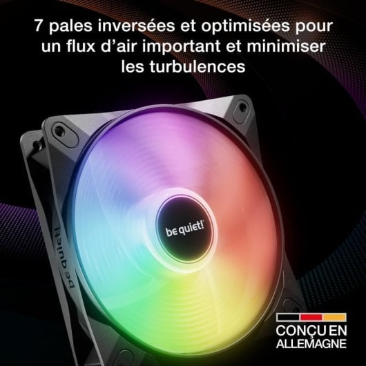 Ventilador suplementario be quiet! Light Wings LX 120 mm 1500RPM ARGB palas inversas PWM Black