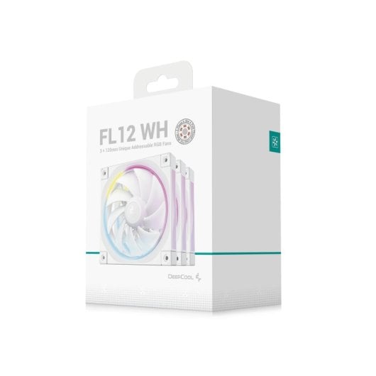 Pack de 3 roulements FDB blancs 3 en 1 pour refroidissement par air DeepCool 120 mm FL12 WH