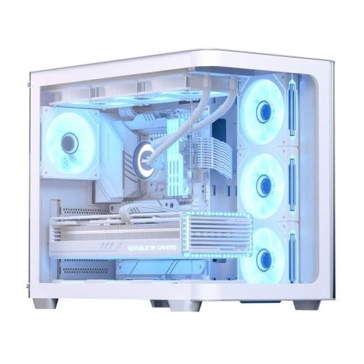 AeroCool P500C Boîtier PC Blanc avec 4 Ventilateurs ARGB et Verre Trempé
