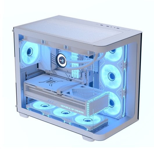 AeroCool P500C Boîtier PC Blanc avec 4 Ventilateurs ARGB et Verre Trempé