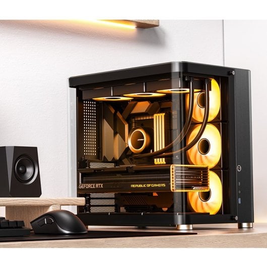 Torre PC Jonsbo TK-2 2.0 Negro, Acero/Vidrio templado, ATX/ITX/Mini-ATX, 16,5cm