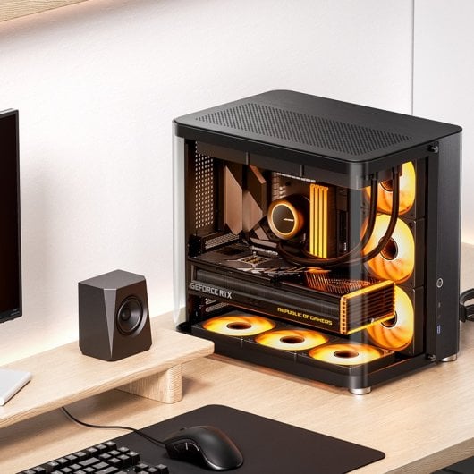 Torre PC Jonsbo TK-2 2.0 Negro, Acero/Vidrio templado, ATX/ITX/Mini-ATX, 16,5cm