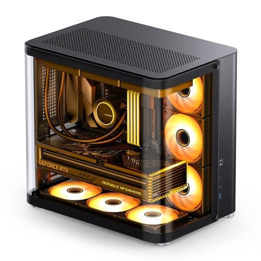 Torre PC Jonsbo TK-2 2.0 Negro, Acero/Vidrio templado, ATX/ITX/Mini-ATX, 16,5cm