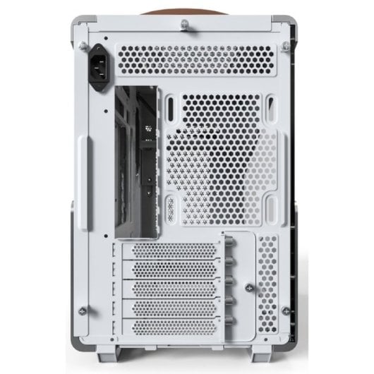 Caja Montech Heritage (W) Mini Torre Blanco/Marrón, Ventana, Correa Cuero, USB-C 3.2, ATX/SFX, Soporta GPU 400mm, AIO 36