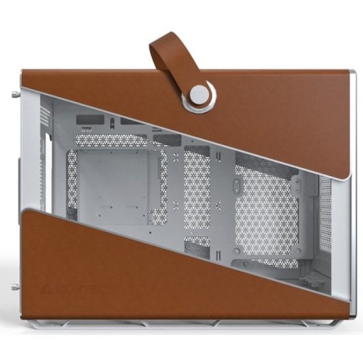 Caja Montech Heritage (W) Mini Torre Blanco/Marrón, Ventana, Correa Cuero, USB-C 3.2, ATX/SFX, Soporta GPU 400mm, AIO 36