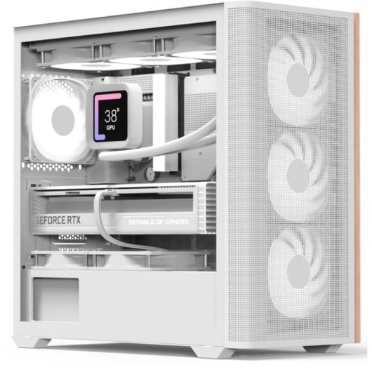 Caja PC Aerocool D301A Mini Torre Blanca Mesh mATX RGB USB-C Soporte GPU 410mm