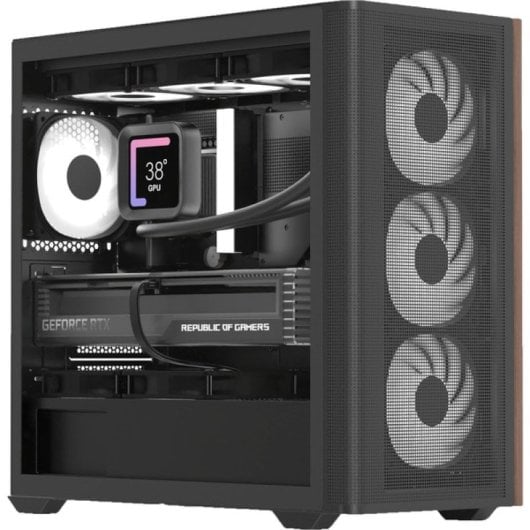 Caja Aerocool D301A Mini Torre Mesh RGB µATX Negro Hasta 410mm GPU/360mm RL