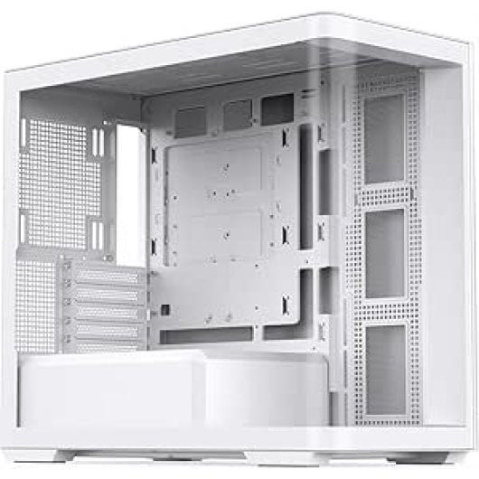 Chasis Jonsbo D300 Mid-Tower Blanco, Panel Vidrio Templado 270°, GPU 430mm, 10x120mm Fans