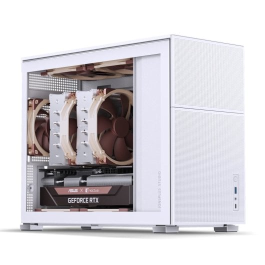 Boîtier PC gaming Jonsbo D31 Mesh blanc, format Midi Tower ATX/DTX/ITX/micro ATX, en acier