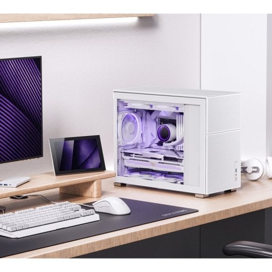 Boîtier PC gaming Jonsbo D31 Mesh blanc, format Midi Tower ATX/DTX/ITX/micro ATX, en acier