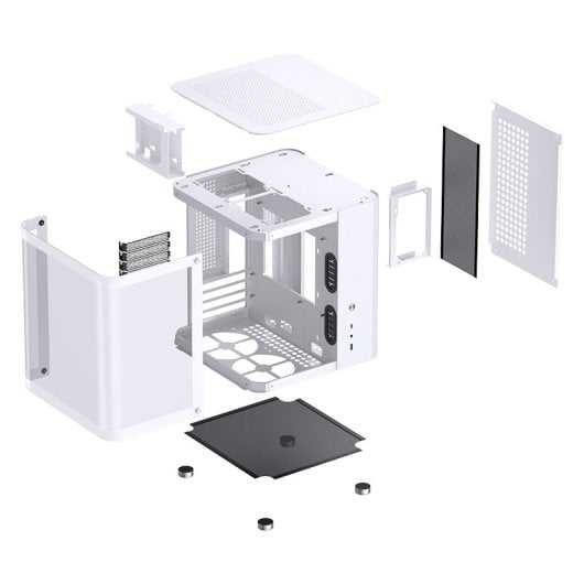 Caja PC Jonsbo TK-1 2.0 Blanca Mini Tower Acero Vidrio Templado ITX Micro ATX
