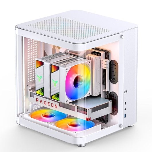 Caja PC Jonsbo TK-1 2.0 Blanca Mini Tower Acero Vidrio Templado ITX Micro ATX