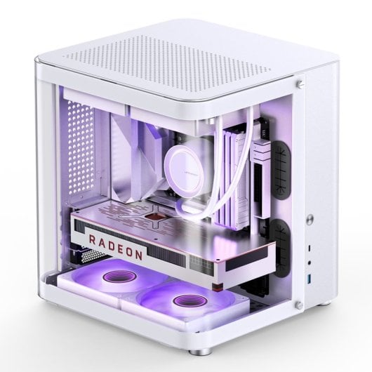 Caja PC Jonsbo TK-1 2.0 Blanca Mini Tower Acero Vidrio Templado ITX Micro ATX