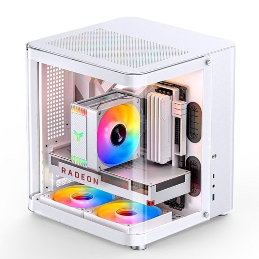 Caja PC Jonsbo TK-1 2.0 Blanca Mini Tower Acero Vidrio Templado ITX Micro ATX