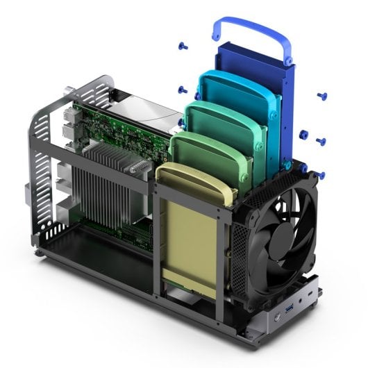 Tour Jonsbo N1 Mini ITX Gris Aluminium Acier SFX Bureau à domicile