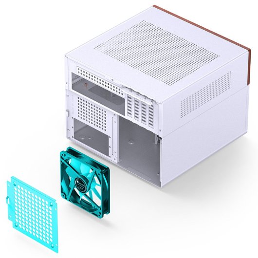 Caja PC Jonsbo N4 WHITE Micro Torre Blanco ITX micro ATX Acero Madera Gaming