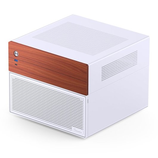 Caja PC Jonsbo N4 WHITE Micro Torre Blanco ITX micro ATX Acero Madera Gaming
