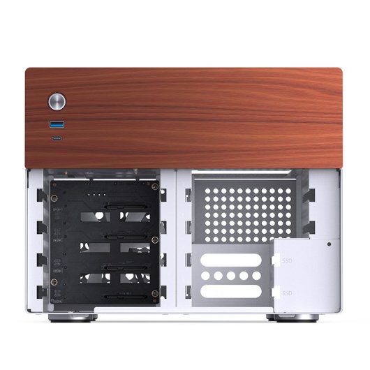 Caja PC Jonsbo N4 WHITE Micro Torre Blanco ITX micro ATX Acero Madera Gaming