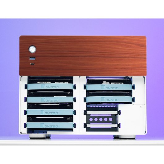 Caja PC Jonsbo N4 WHITE Micro Torre Blanco ITX micro ATX Acero Madera Gaming
