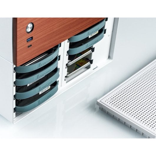 Caja PC Jonsbo N4 WHITE Micro Torre Blanco ITX micro ATX Acero Madera Gaming