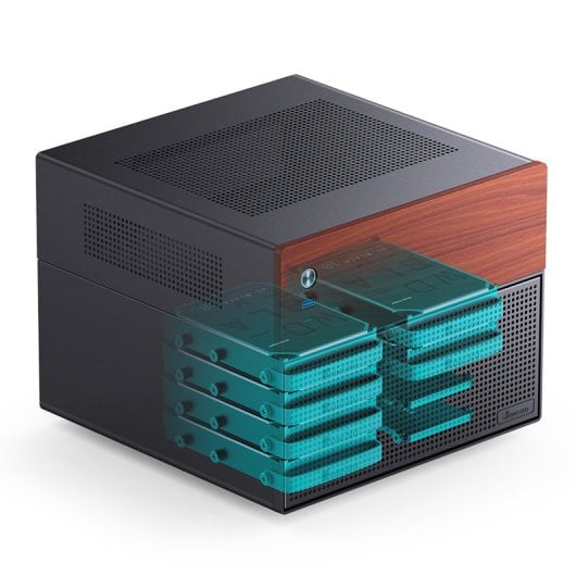 Caja Micro Torre Jonsbo N4 Black Acero Madera Negro ITX Micro ATX SFX