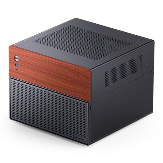 Caja Micro Torre Jonsbo N4 Black Acero Madera Negro ITX Micro ATX SFX
