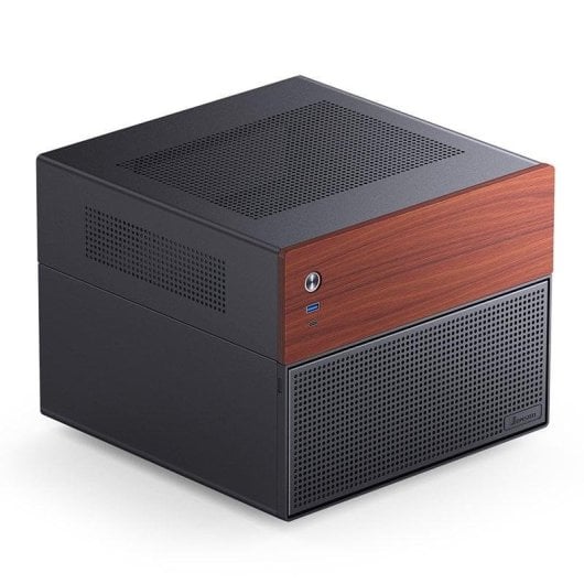 PC-Gehäuse Jonsbo N4 Black Micro Tower Stahl Holz SFX ITX mATX USB-C