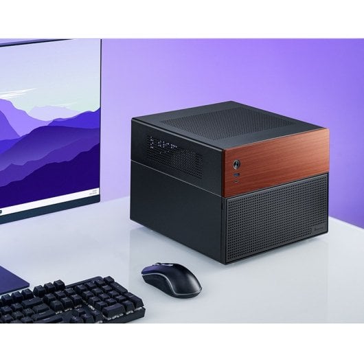 Caja Micro Torre Jonsbo N4 Black Acero Madera Negro ITX Micro ATX SFX