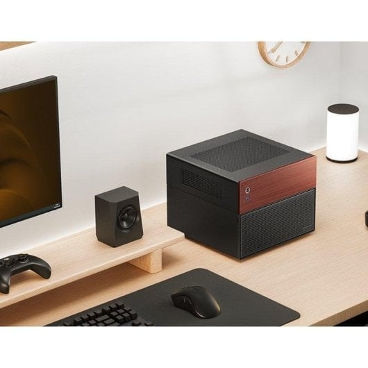 PC-Gehäuse Jonsbo N4 Black Micro Tower Stahl Holz SFX ITX mATX USB-C