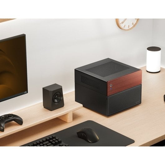 Caja Micro Torre Jonsbo N4 Black Acero Madera Negro ITX Micro ATX SFX