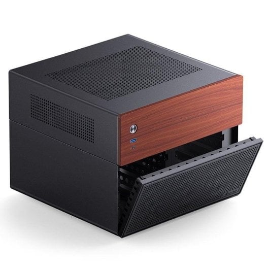 PC-Gehäuse Jonsbo N4 Black Micro Tower Stahl Holz SFX ITX mATX USB-C