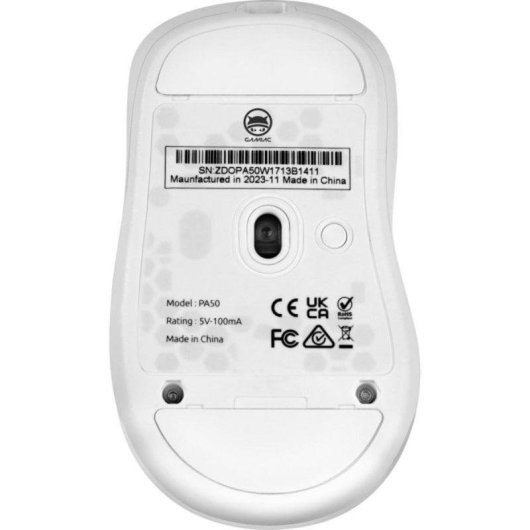 Ratón GAMIAC PA50 Gaming USB Type-C 12400 DPI Blanco RGB 6 Botones
