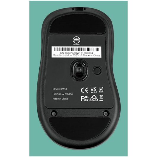Ratón GAMIAC PA50 USB Tipo C 12400 DPI RGB Negro 6 Botones Gaming
