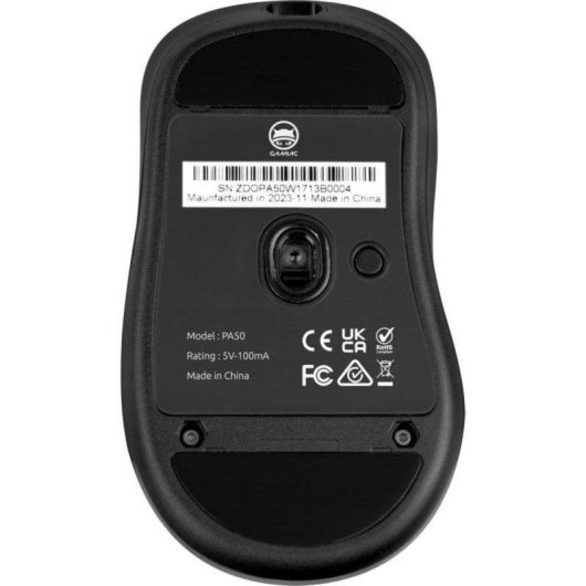 Ratón GAMIAC PA50 USB Tipo C 12400 DPI RGB Negro 6 Botones Gaming