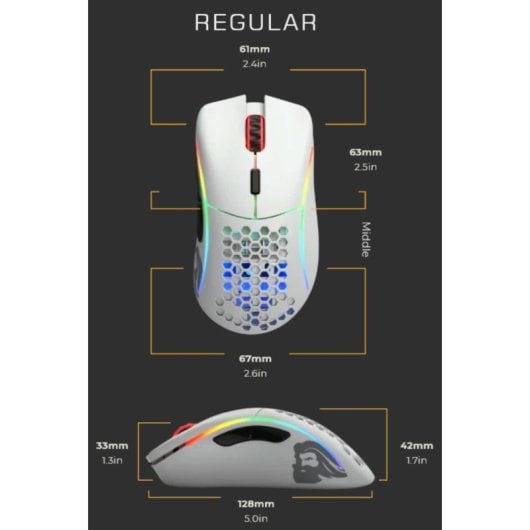 Glorious Mouse da gioco wireless 19000 DPI 6 pulsanti bianco