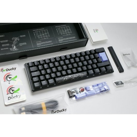 Teclado Mecânico Ducky One 3 Classic Mini 60% Hot-Swap RGB MX-Silver Black