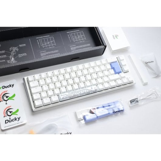 Teclado Ducky One 3 Classic SF 65% Hot-Swap RGB MX-Silver Blanco Layout ES
