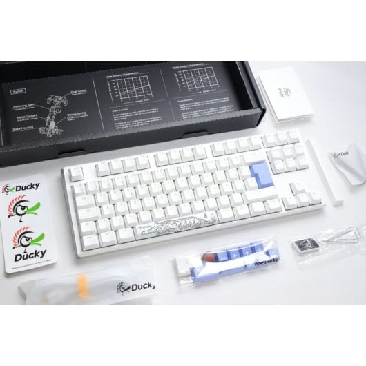 Teclado Mecânico Ducky ONE 3 Classic TKL Hot-Swap RGB MX-Clear Branco